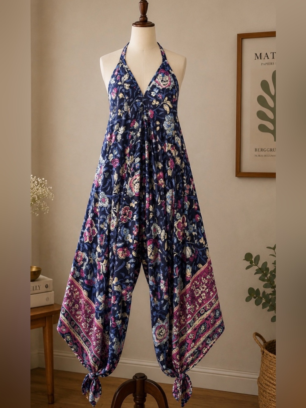 Japna Blue Maxi Asymmetrical Jumpsuit